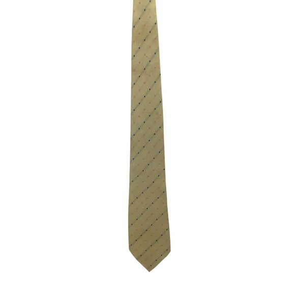 Burberry Yellow with Blue and Pink Polka Dots 100% Silk Designer Tie 60 inches - Picture 1 of 5